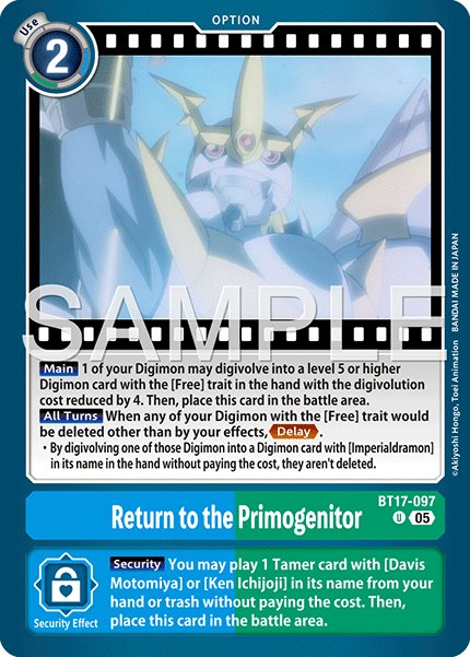 Return to the Primogenitor