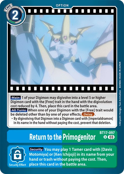 Return to the Primogenitor