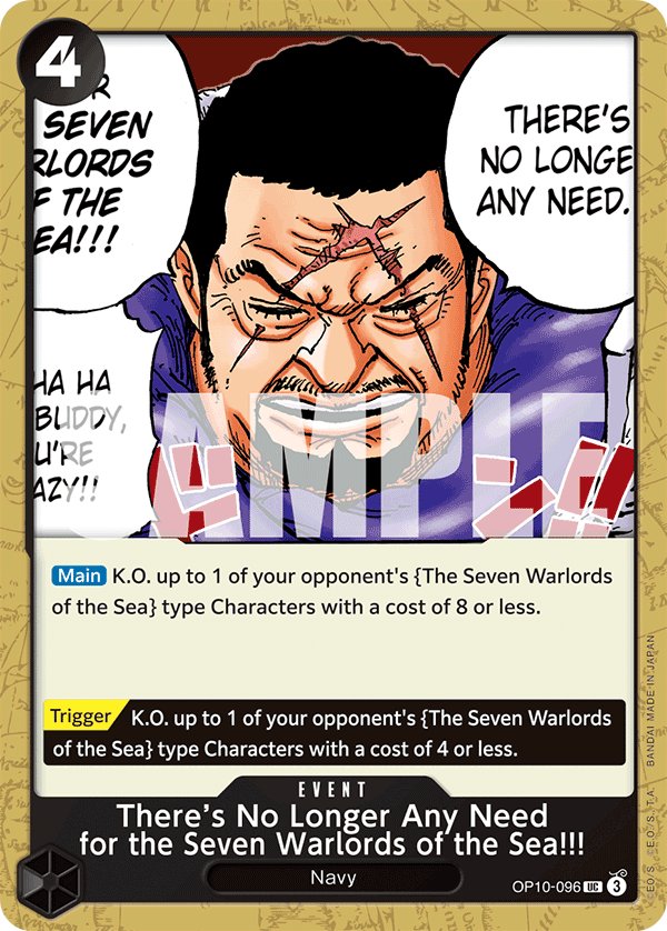 There's No Longer Any Need for the Seven Warlords of the Sea!!!